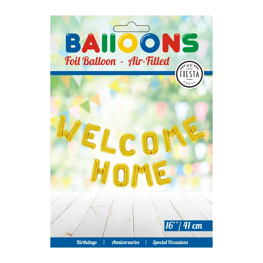 Welcome Home folieballon goud