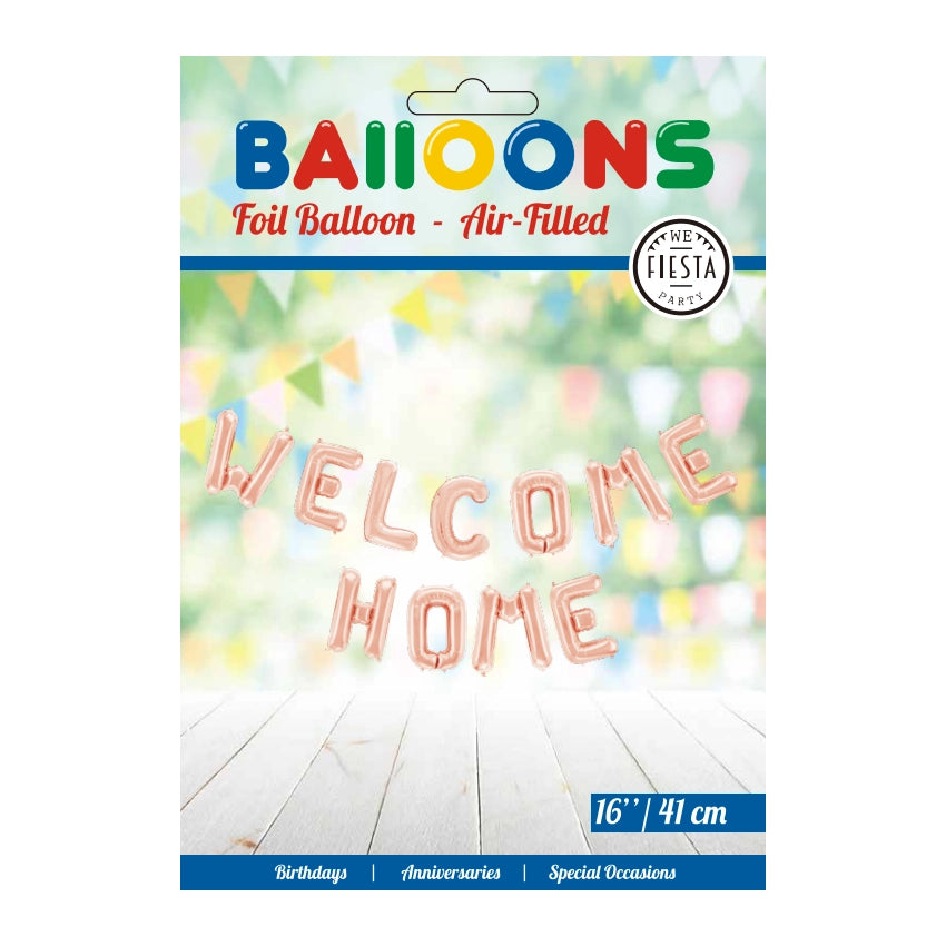 Welcome Home folieballon Rose Goud