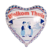 Welkom Thuis folieballon Delfts Blauw hart 45cm