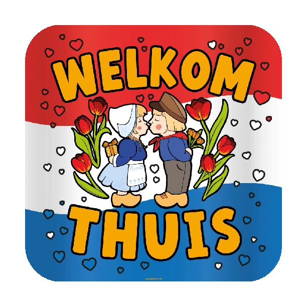 Welkom Thuis Holland deurbord 50x50cm