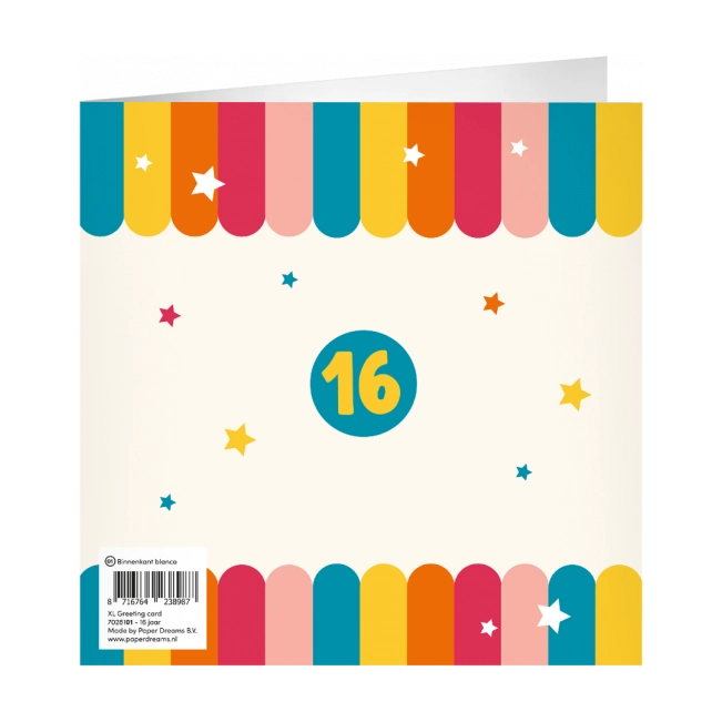 XL Wenskaart Gefeliciteerd 16 jaar