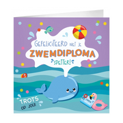 XL Wenskaart Gefeliciteerd met je zwemdiploma