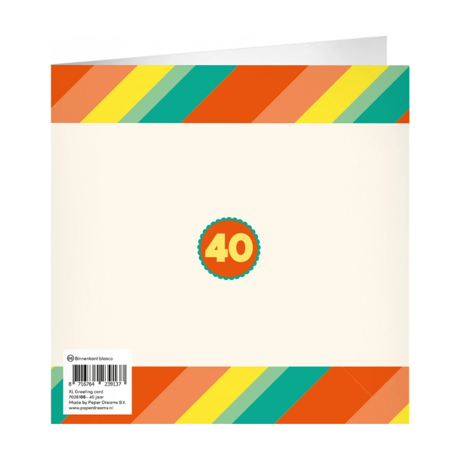 XL Wenskaart happy 40 jaar