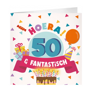 XL Wenskaart hoera 50 jaar