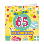 XL Wenskaart van harte 65 jaar