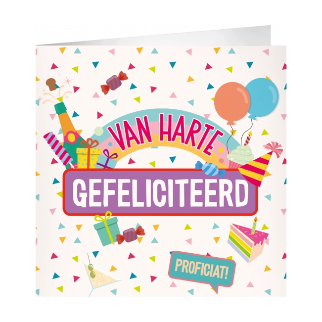 XL Wenskaart van harte gefeliciteerd