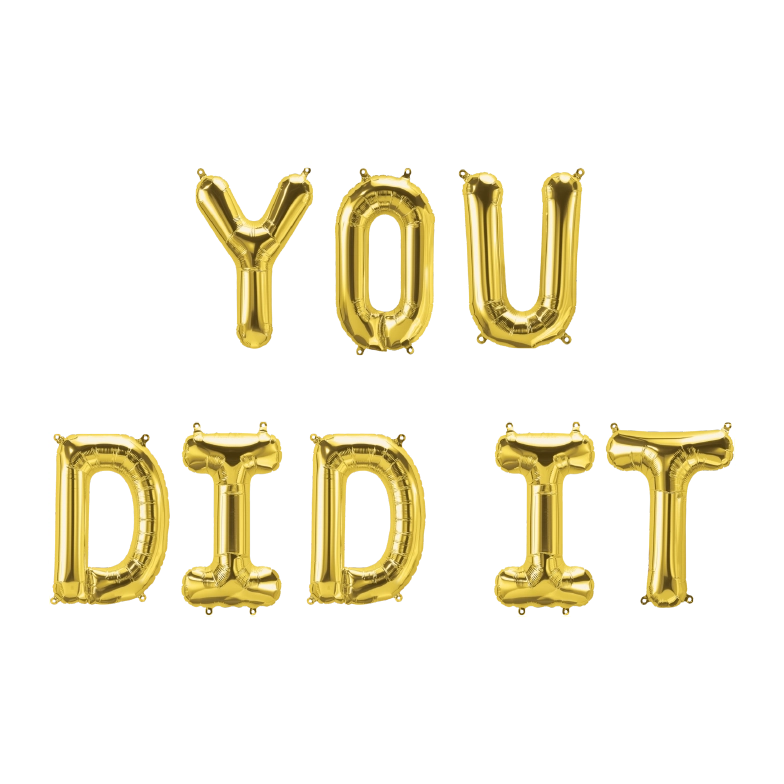 You Did It Folieballonnen set goud 41cm