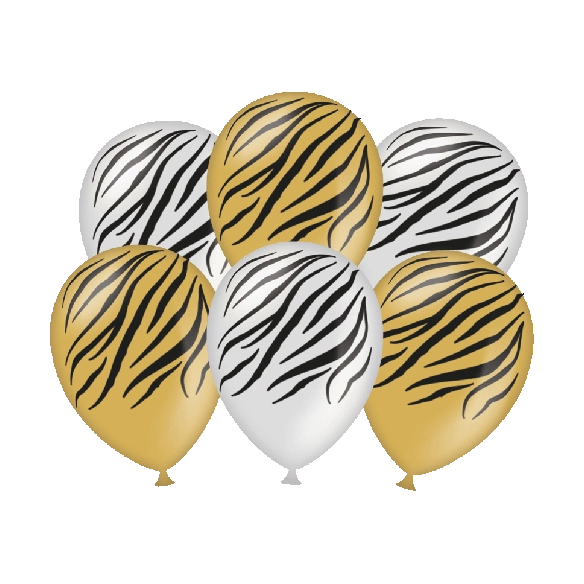 Zebra - Ballonnen - 6 stuks - 30cm