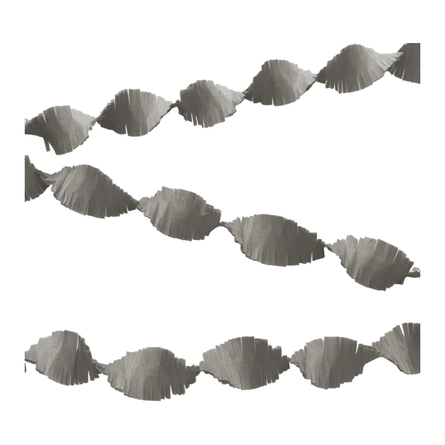 Zilveren Crêpe papier Slinger 6 meter